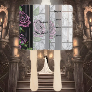 Éventail Rose violet par la fenêtre - mariage de style goth