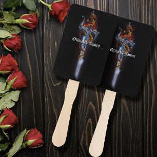 Éventail Roses d'épée de dragon rouge