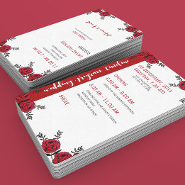 Éventail Rouge Rose Floral thème Mariage