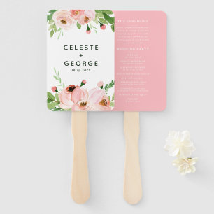 Éventail Rougissent le mariage floral rose de guirlande