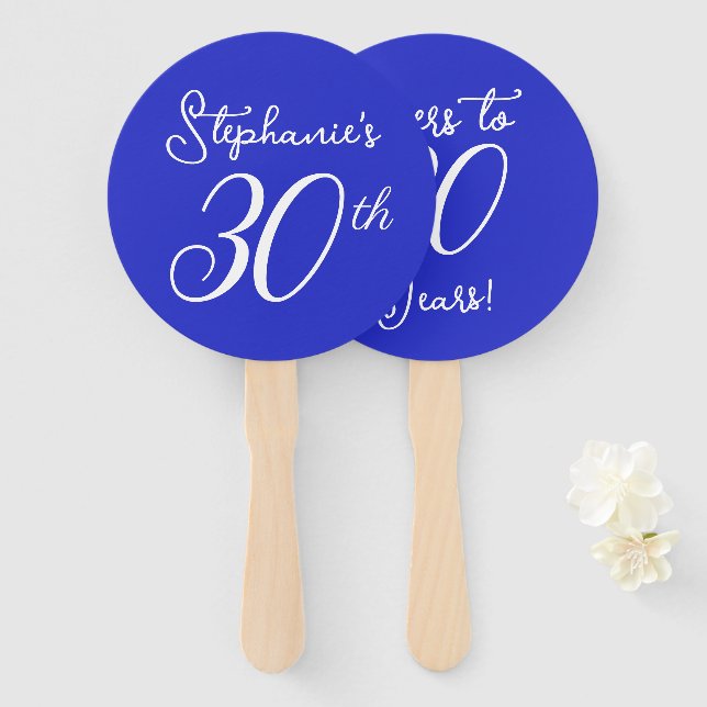 Éventail Royal Blue encourage à 30 ans 30e fête d'anniversa (Devant et derrière)