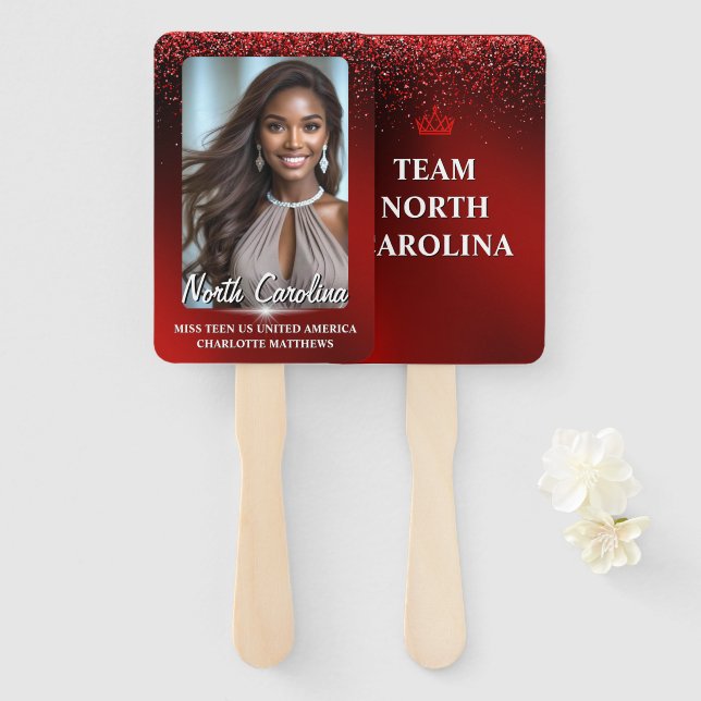 Éventail Ruby Glimmer Pageant Wavers 10 Pack (Devant et derrière)