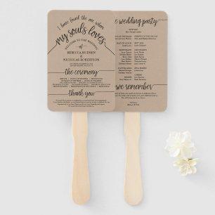 Éventail Russe Mariage programme de cérémonie Brown Kraft F