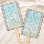 Éventail Rustic Beach String Lights Ocean Wedding Programme<br><div class="desc">Fournissez à vos invités les informations importantes sur la cérémonie et la fête de mariage avec ces fans rustiques du programme de mariage de plage. Des vagues océaniques bleues d'Aqua qui tapissent sur la plage, encadrées de bois patiné rustique, forment une scène côtière parfaite. Des lumières à cordes décorent le...</div>