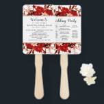 Éventail Rustic Beauty Floral Mariage de automne programme<br><div class="desc">Beauté rustique Floral encadré d'aquarelle Bohème à l'automne ou à l'automne Design avec des fleurs peintes à la main de Boho, plumes, et beaucoup de coloré orange, rouille, rouge, Bourgogne, Marsala, feuilles de pêche et feuillage. Avec des éléments de ligne tracée à la main, des polices à main Tourbillonnant et...</div>