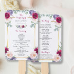 Éventail Rustic Burgundy Blush Navy Programme de mariage fl<br><div class="desc">Séjournez cool et élégant le jour de votre mariage avec notre Rustic Burgundy Blush Navy Floral Wedding Programme Fan Main. Ce programme unique et pratique sert de superbe ventilateur à main, assurant à vos invités un confort pendant votre fête en plein air ou par temps chaud. Doté d'un design rustique...</div>