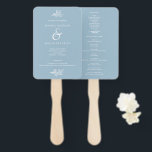 Éventail Rustic Dusty Blue M. et Mme Wedding Ventilateur du<br><div class="desc">Votre invité sera ravi de lire tous les détails de votre mariage sur ces adorables programmes de fans Mariages! Modifiez facilement toutes les informations avec les détails de votre mariage. Modifiez facilement la couleur arrière - plan aussi!</div>