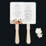 Éventail Rustic Earth & Champagne Florals Programme de mari<br><div class="desc">Cool de vos invités tout en leur donnant un beau programme de mariage pour suivre vos événements avec vos programmes de mariage rustique rustique et moderne Rustic Earth & Champagne Florals. Les fleurs d'aquarelle peintes à la main dans la pêche, le champagne beige, la crème et la terre cuite bordeaux...</div>