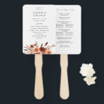 Éventail Rustic Earth & Champagne Florals Programme de mari<br><div class="desc">Cool de vos invités tout en leur donnant un beau programme de mariage pour suivre vos événements avec vos programmes de mariage rustique rustique et moderne Rustic Earth & Champagne Florals. Les fleurs d'aquarelle peintes à la main dans la pêche, le champagne beige, la crème et la terre cuite bordeaux...</div>