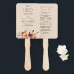 Éventail Rustic Earth & Champagne Florals Programme de mari<br><div class="desc">Cool de vos invités tout en leur donnant un beau programme de mariage pour suivre vos événements avec vos programmes de mariage rustique rustique et moderne Rustic Earth & Champagne Florals. Les fleurs d'aquarelle peintes à la main dans la pêche, le champagne beige, la crème et la terre cuite bordeaux...</div>