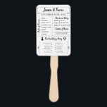 Éventail Rustic Infographic Fun Programme<br><div class="desc">Ce programme de mariage est une façon amusante de montrer la personnalité du couple et de donner à vos invités des informations sur votre jour de mariage.</div>