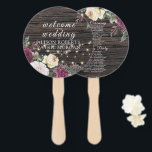 Éventail Rustic Mariage Lace Floral Wedding Programme<br><div class="desc">Design Mariage en bois rustique avec collier de lumières, de beaux détails floraux sont dans le premier plan et de rendre ce design élégant et chic. Le design est facile à personnaliser, si vous souhaitez modifier les polices s'il vous plaît Cliquez pour customiser plus loin. Ce design est parfait pour...</div>