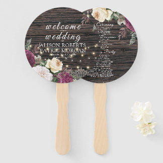Éventail Rustic Mariage Lace Floral Wedding Programme