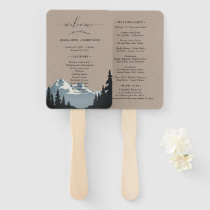 Éventail Rustic Mountain Woodland Forest Wedding Programme