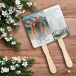Éventail Rustic Mountains Adventure Photo Wedding Programme<br><div class="desc">Cette belle aventure rustique commence le programme de mariage fans caractéristiques aquarelle peint montagnes paysage forestier, parfait pour l'automne, l'hiver ou de destination mariage. Personnalisez-le avec votre photo et les détails de votre jour de mariage. L'avant de ce programme de mariage charmant dispose d'un élégant filtre dégradé qui affecte juste...</div>