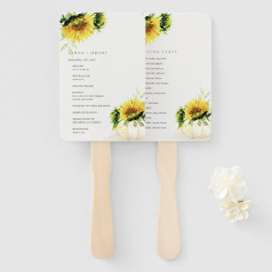 Éventail Rustic Sunflower Citrouille Floral Wedding Program