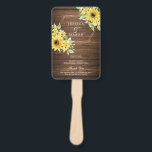 Éventail Rustic Sunflower Green Programme de ventilateur Ma<br><div class="desc">Affichez votre programme de mariage sur ces beaux programmes de fans rustiques! Modifiez facilement tous les textes ! Voir toute la collection Rustic Sunflower Greenery pour plus d'articles assortis!</div>