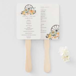 Éventail Rustique Automne Citrouille Leafy Floral Wedding P