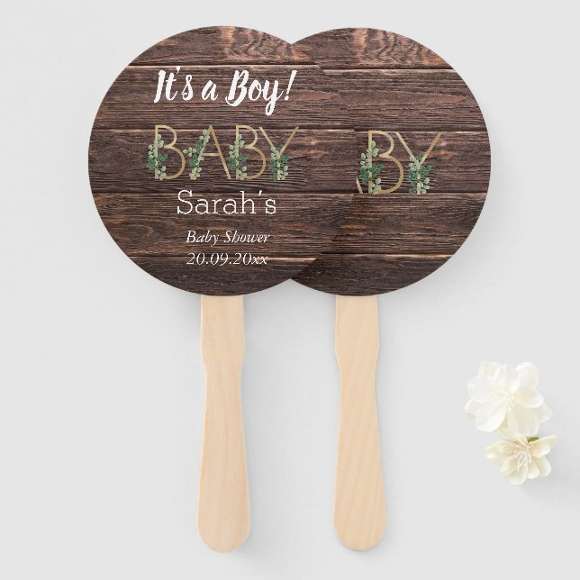 Éventail Rustique c’est un Baby shower de slogan mignon gar (Devant et derrière)