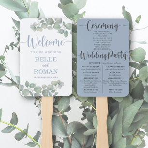 Éventail Rustique Eucalyptus Foliage Programme de mariage