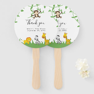 Éventail Safari Baby shower mignon Jungle Animaux Neutres