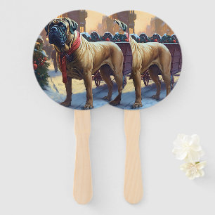 Éventail Saison de Noël de Bullmastiff