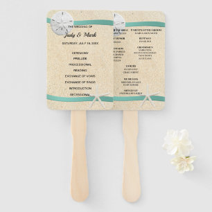 Éventail Sand Dollar Beach Wedding Programme de mariage Fan