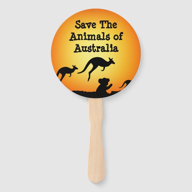 Éventail Sauvez les animaux d'Australie (Devant)