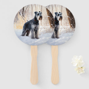 Éventail Schnauzer Laisser neiger Noël