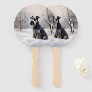 Éventail Schnauzer Miniature Laisser neiger Noël
