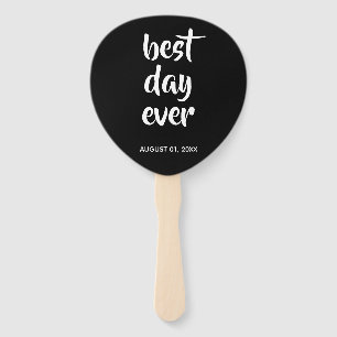 Éventail Script Décontracté noir Ventilateur Mariage de t