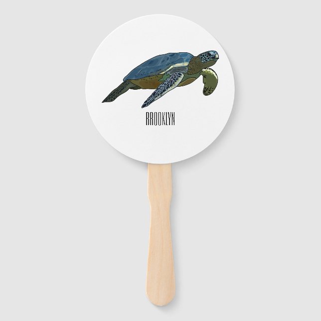 Éventail Sea turtle cartoon (Devant)