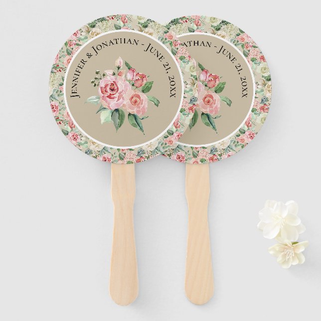 Éventail Sentez les Roses| Mariage sur mesure (Devant et derrière)