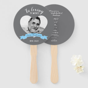 Éventail Service commémoratif photo bleu ruban ventilateurs