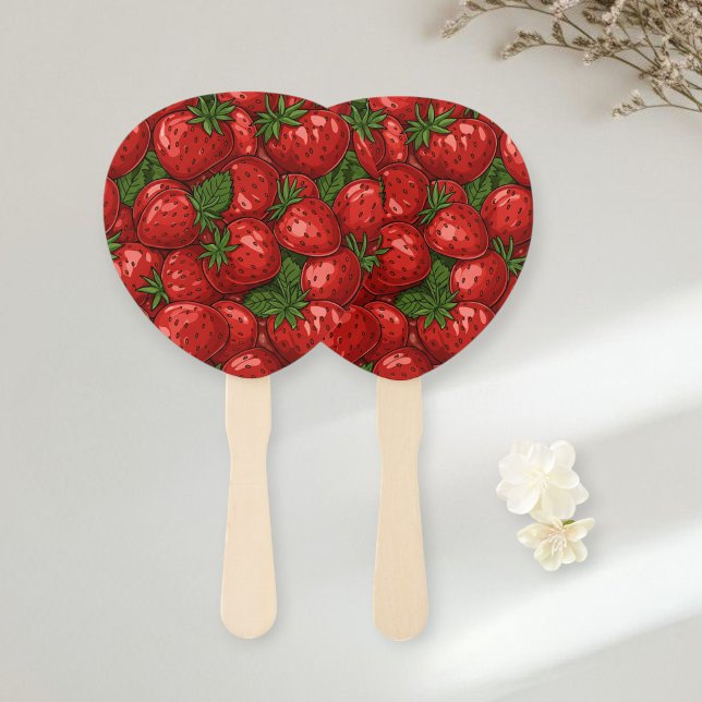 Éventail  Set of 10 Fresh Strawberry Design Fans (Créateur téléchargé)