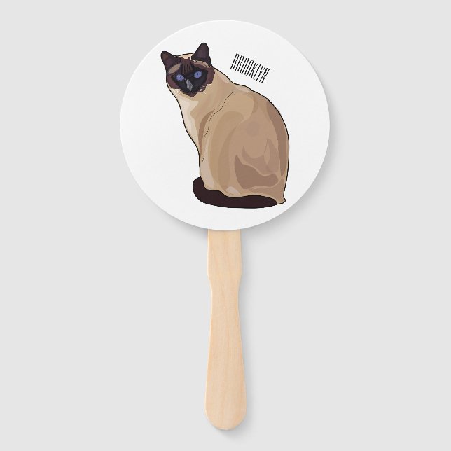 Éventail Siamese cat cartoon (Devant)