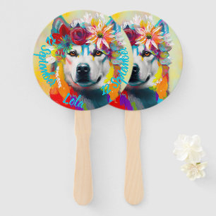 Éventail Sibérie Husky fête d'anniversaire