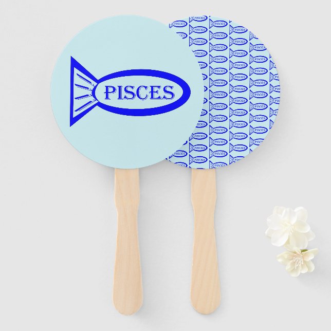 Éventail SIGNE DE PISCES POISSON Ventilateur À MAIN (Devant et derrière)