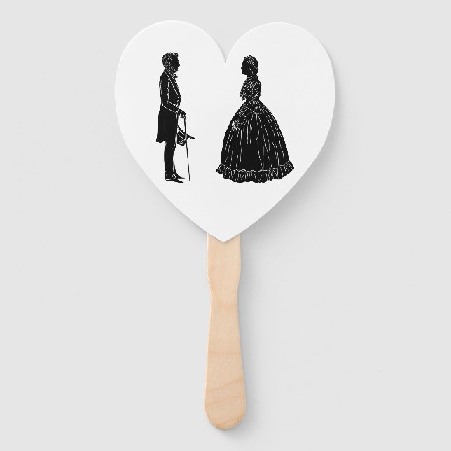 Éventail silhouette d'abraham lincoln et de marie todd linc (Devant)
