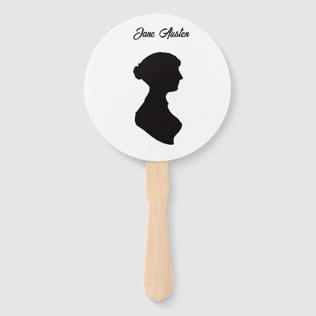 Éventail Silhouette et citations de Jane Austen (Devant)