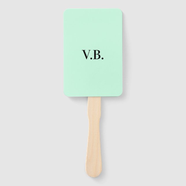 Éventail Simple couleur unie ajouter nom texte monogramme  (Devant)