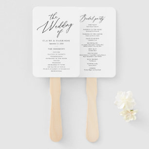 Éventail Simple Elegant Calligraphy Wedding Programme