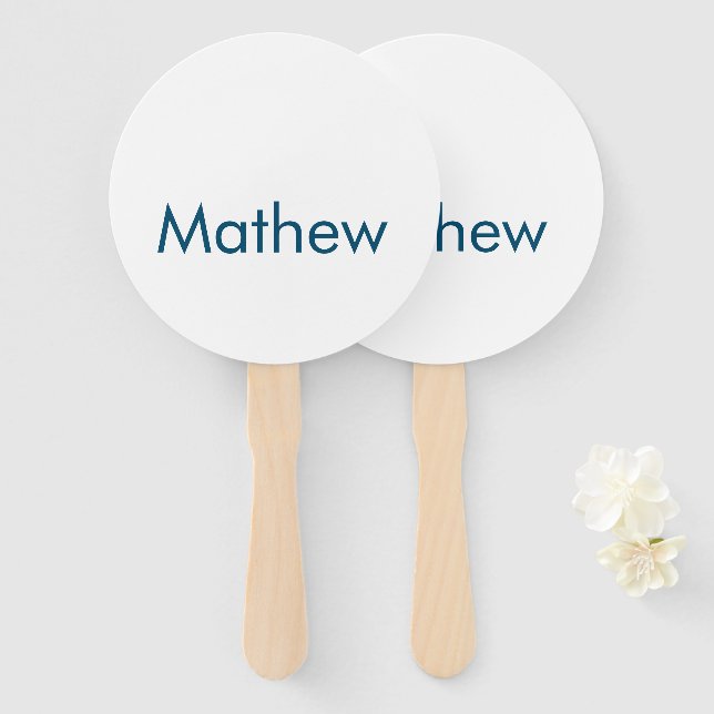 Éventail simple lettre initiale monogramme ajouter votre no (Devant et derrière)