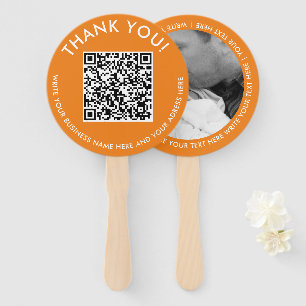 Éventail Simple Merci Site Web Orange Scannez Code QR Photo