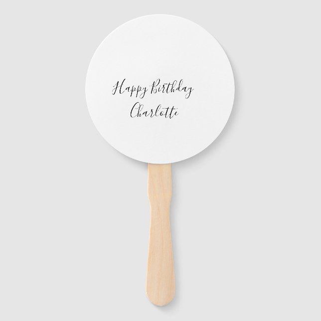 Éventail SIMPLE MINIMAL.CUTIE AJOUTER NOM BÉBÉ joyeux anniv (Devant)