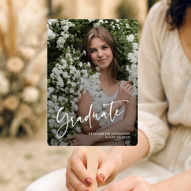 Éventail Simple Moderne Écriture Photo Remise des diplômes  (Créateur téléchargé)