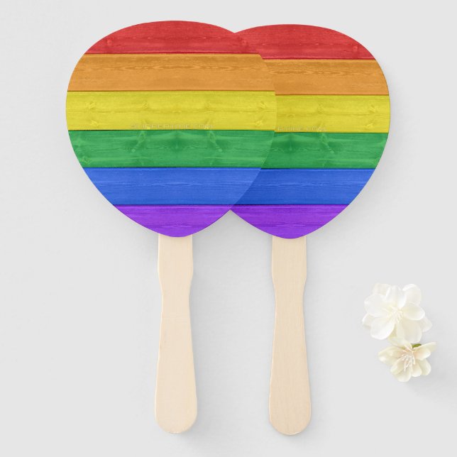 Éventail SlipperyJoe's orgueil drapeau en bois horizontal a (Devant et derrière)