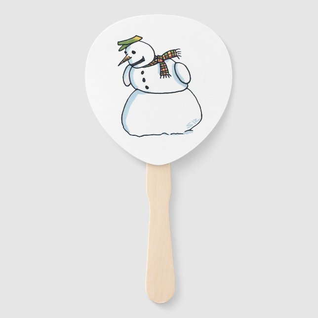 Éventail Snowman paddle hand fans (Devant)