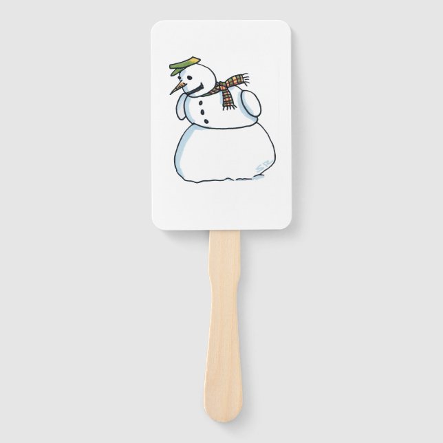 Éventail Snowman rectangle hand fans (Devant)
