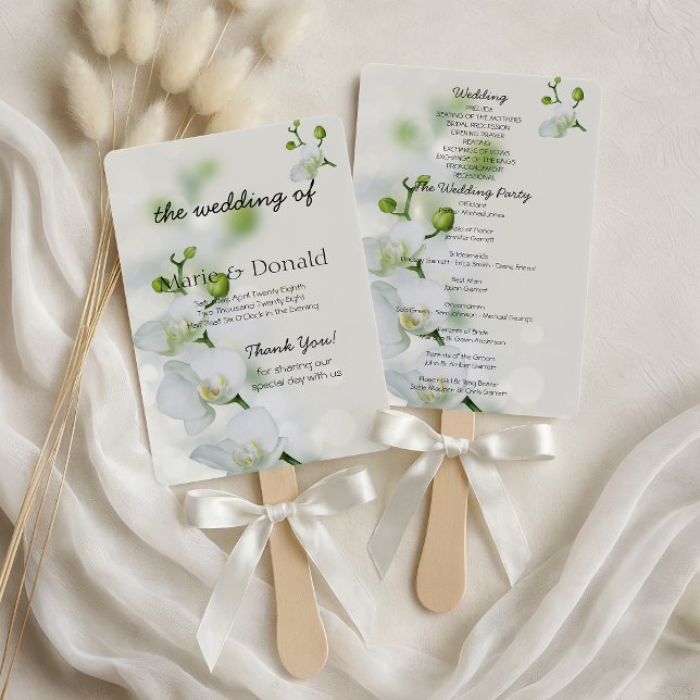 Éventail Soft Elegant Orchid Wedding Programme (Créateur téléchargé)